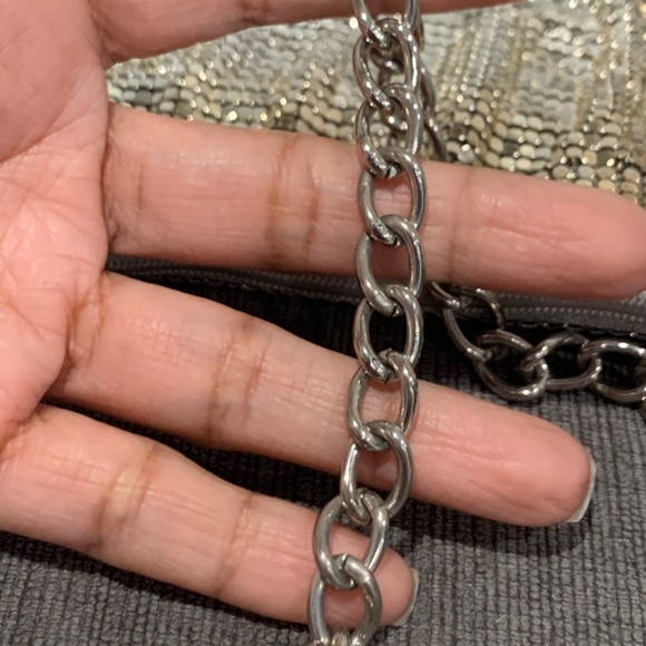 Malini M. New York Gold/Silver Metallic Mesh Handbag - Picture 4 of 7